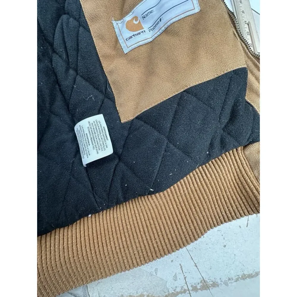 Carhartt Jacket Quilt Lined YOUTH Size M (10/12) BRN Brown Hooded